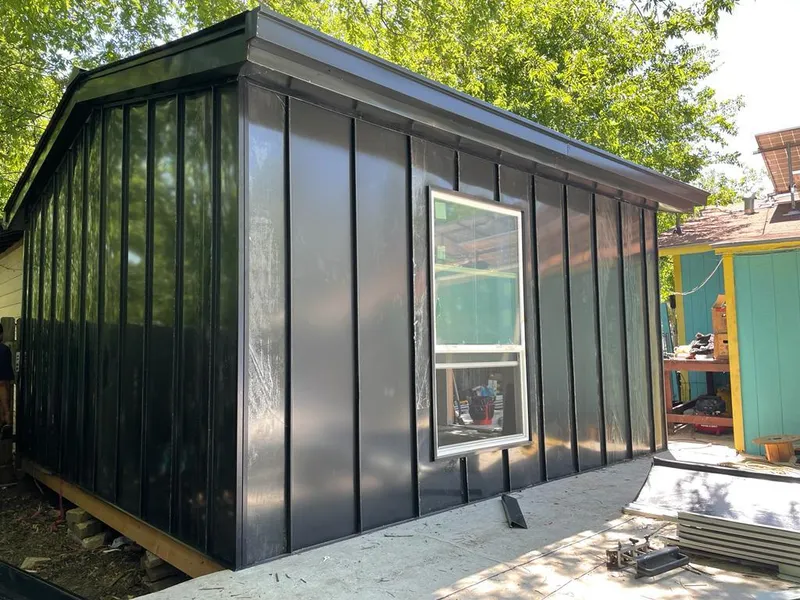 Black standing seam metal wall panels for Metal Roof Installation in Clear Lake